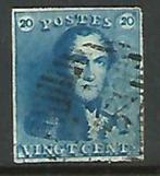 België 1849 Kon. Leopold I OBP 2° (4 randen), Autre, Avec timbre, Affranchi, Oblitéré