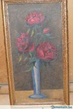 E Chaumont 1946. Fleurs rouges., Antiquités & Art, Art | Peinture | Moderne, Enlèvement ou Envoi
