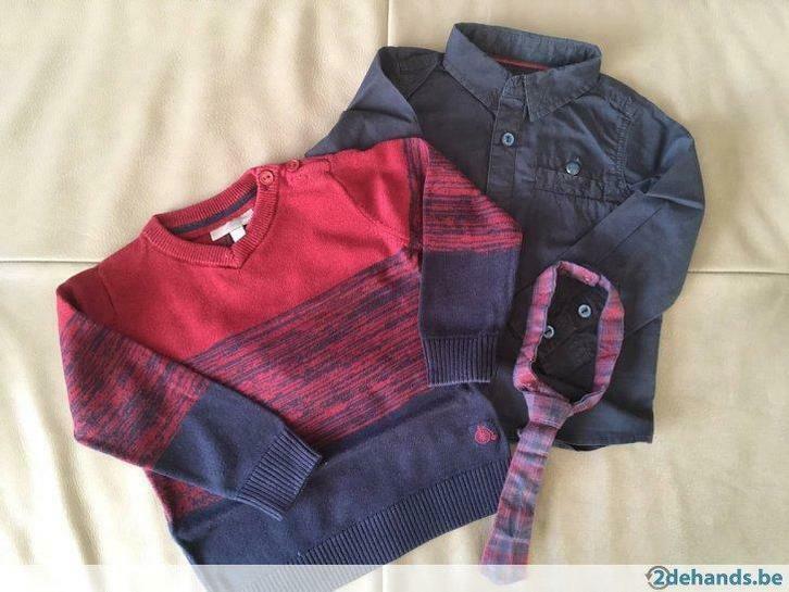 Hemd, trui en das van JBC, maat 80., Kinderen en Baby's, Carnavalskleding en Verkleedspullen, Gebruikt, Jongen, 104 of kleiner