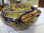 Soupière en porcelaine chinoise avec décor bleu et or., Antiquités & Art, Antiquités | Plateaux, Enlèvement ou Envoi