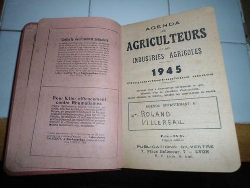 Ancien Agenda Agriculteur de 1945 en Excellent état., Antiek en Kunst, Antiek | Boeken en Manuscripten