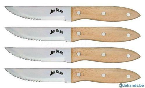 Jim Beam BBQ steakmessenset roestvrij staal 4-delig, Huis en Inrichting, Keuken | Bestek, Nieuw, Ophalen of Verzenden