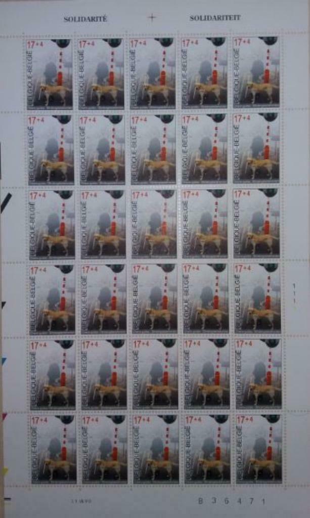 F2789 Solidarité Chiens-guides pour Malvoyants (Feuille), Timbres & Monnaies, Timbres | Europe | Belgique, Timbre-poste, Enlèvement ou Envoi
