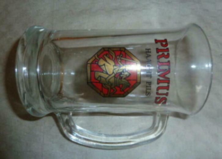 #F bier glas / pul PRIMUS HAACHT PILS gladde opengaande pul, Verzamelen, Glas en Drinkglazen, Gebruikt, Bierglas, Ophalen of Verzenden