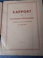 Rapport de la commission d’information instituée par SM le r, Boeken, Gelezen, Ophalen of Verzenden, Politiek en Staatkunde