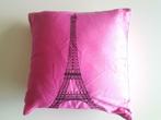 CARRÉ BLANC - Geborduurde kussenhoes - Tour Eiffel, Ophalen of Verzenden, Roze, Zo goed als nieuw, Vierkant