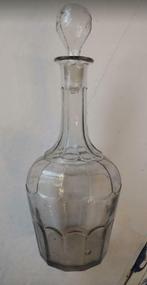 antieke karaf met stop, oud glas met luchtbellen, 39,5 cm, Antiek en Kunst, Ophalen of Verzenden