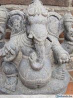 Zittende Ganesha zwart graniet ca. 60 x 50 cm, Tuin en Terras, Tuinbeelden, Steen, Overige typen, Gebruikt, Ophalen of Verzenden