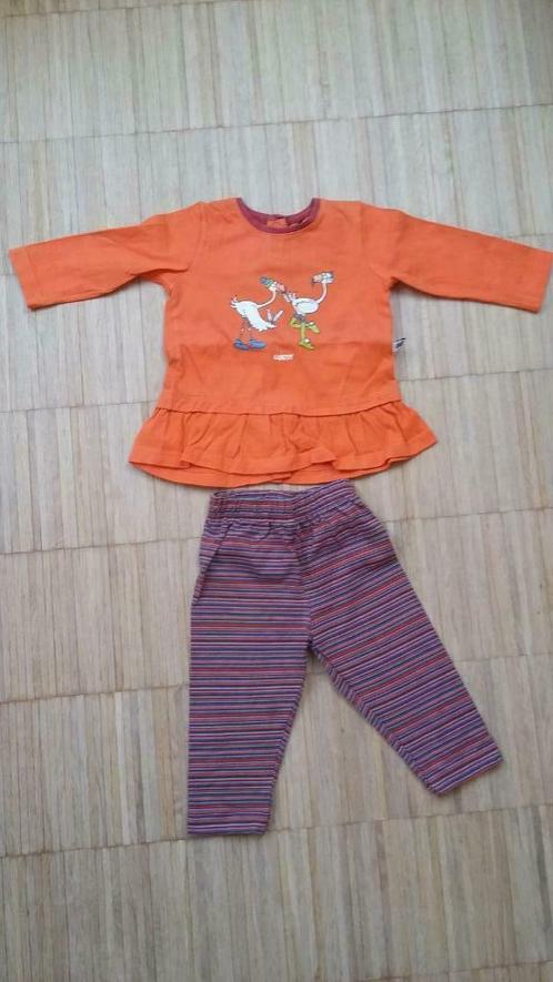 Oranje pyjama WOODY, maat 68/6mnd - unisex, amper gedragen!!, Kinderen en Baby's, Babykleding | Maat 68, Zo goed als nieuw, Meisje