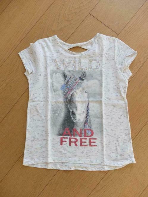 Wit shirt met paard maat 146/152 (meisje), Kinderen en Baby's, Kinderkleding | Maat 146, Gebruikt, Meisje, Shirt of Longsleeve