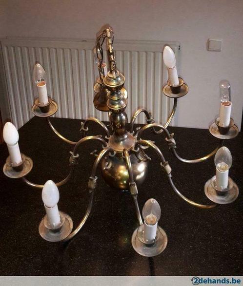 Luster - Kroonluchter, Huis en Inrichting, Lampen | Kroonluchters, Gebruikt, Metaal, Ophalen