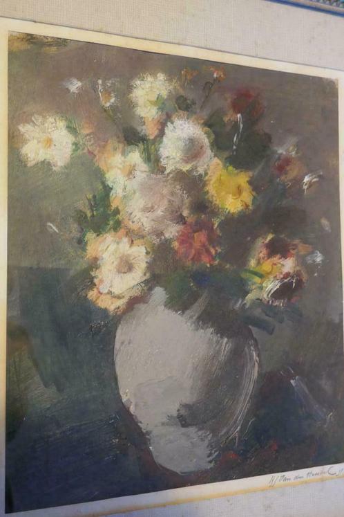 Schilderij Bloemen in vaas - Karel-Jan Van den Heuvel (1942), Antiquités & Art, Art | Peinture | Classique, Enlèvement