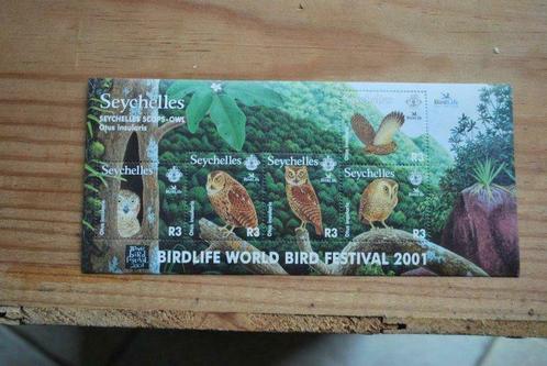 Bloc de 5  timbres avec hiboux des Seychelles 2001 (2), Postzegels en Munten, Postzegels | Thematische zegels, Postfris, Ophalen of Verzenden