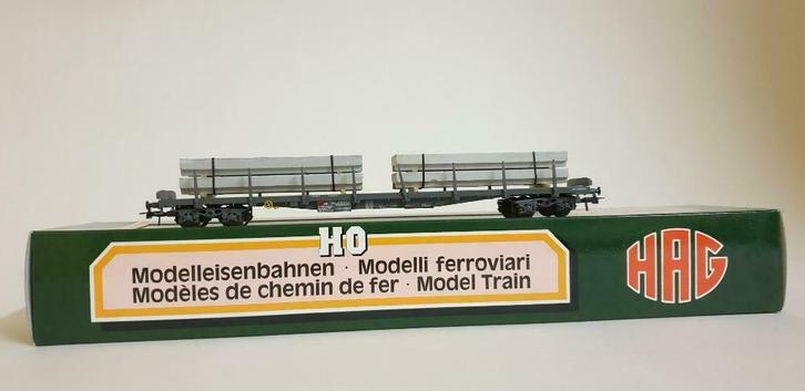 HAG 350 HO SBB rongenwagen beladen met betonelementen (#504), Hobby en Vrije tijd, Modeltreinen | H0, Nieuw, Wagon, Märklin, Ophalen of Verzenden