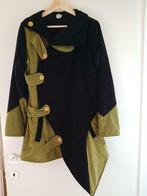 Manteau velours noir et vert tendre  Large, Comme neuf, Noir, Taille 42/44 (L), Enlèvement ou Envoi
