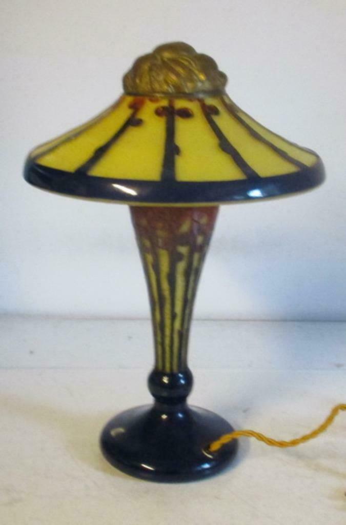 art deco Le Verre Francais Schneider tafellamp champignon, Antiek en Kunst, Antiek | Verlichting, Verzenden