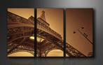 Nieuw * 3 Luik Canvas Schilderij Eiffeltoren Parijs 90x160cm, Huis en Inrichting, Nieuw, Ophalen of Verzenden, 125 cm of meer