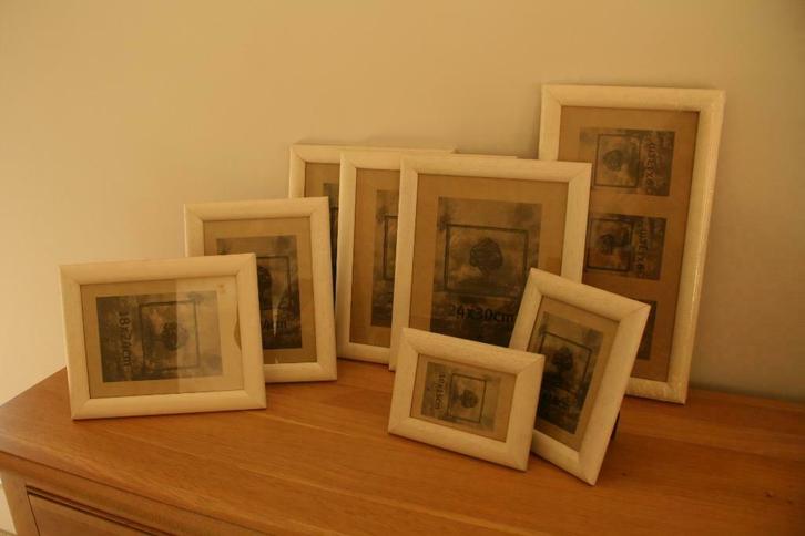Set van 8 fotokaders, fotolijsten, Huis en Inrichting, Woonaccessoires | Lijsten, Zo goed als nieuw, Hout, Ophalen of Verzenden