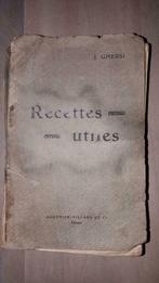 Recettes utiles - 1920, Antiquités & Art, Enlèvement ou Envoi