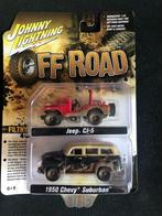 Johnny Lightning Off Road Jeep CJ-5 - Chevy Suburban 2-Pack, Hobby en Vrije tijd, Nieuw, Ophalen of Verzenden