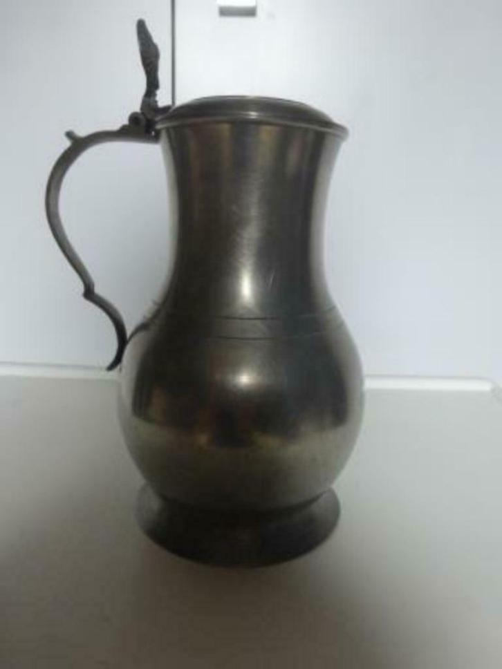 Tinnen kan 19de eeuw, Antiek en Kunst, Antiek | Tin, Ophalen of Verzenden