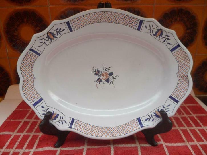 ovalen hangbord j desvres fait main, Antiek en Kunst, Antiek | Wandborden en Tegels, Ophalen of Verzenden