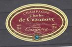 Champagne etiket Charles de Cazanove, Verzamelen, Ophalen of Verzenden, Zo goed als nieuw, Overige typen