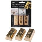 Memobord koelkast memo magneten goudstaaf 3 stuks, Autres types, Neuf, dans son emballage, Enlèvement ou Envoi