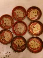 Oude blikken schaaltjes voor op café, Collections, Boîte en métal, Enlèvement ou Envoi