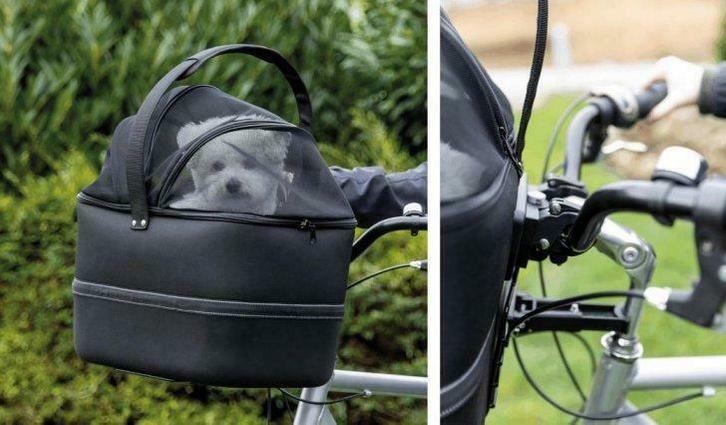 Fietsmand Nylon Voor Stuur Zwart, Dieren en Toebehoren, Honden-accessoires, Nieuw, Ophalen