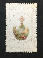 Dentelle Devotion Holy Cross, impression couleur/relief 1884, Collections, Enlèvement ou Envoi, Image pieuse