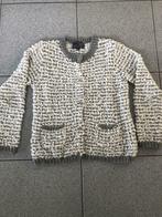Grijs/ecru gestreepte fleece gilet van Terre Bleue, Gebruikt, Meisje, Trui of Vest, Ophalen of Verzenden