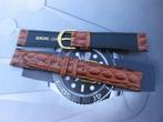NOS bruin leder band 18 mm of 20 mm voor herenhorloge, Antiek en Kunst, Antiek | Klokken, Ophalen of Verzenden