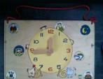 Horloge en bois Janbibejan, Enfants & Bébés, Comme neuf, Langue et Lecture, Enlèvement ou Envoi