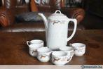 cafetiere et tasses decor oiseau, Antiquités & Art, Curiosités & Brocante, Enlèvement ou Envoi