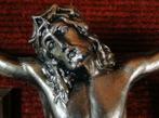 crucifix -  Versierd kruis met bronzen corpus, Antiquités & Art, Enlèvement ou Envoi