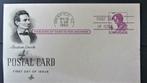 FDC OP KAART- PRESIDENTEN USA- PRESIDENT LINCOLN., Ophalen of Verzenden, Gestempeld, Overige thema's