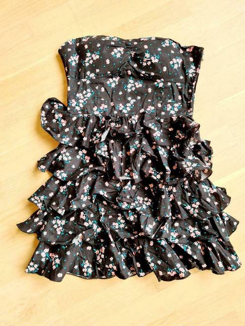 Robe bustier fleurs | Taille S, Vêtements | Femmes, Robes, Porté, Taille 36 (S), Noir, Au-dessus du genou, Enlèvement ou Envoi