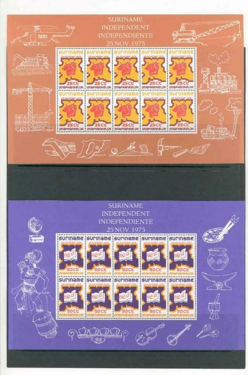 Suriname 1975 Blocs de timbres de l'indépendance **, Timbres & Monnaies, Timbres | Amérique, Non oblitéré, Amérique du Sud, Envoi