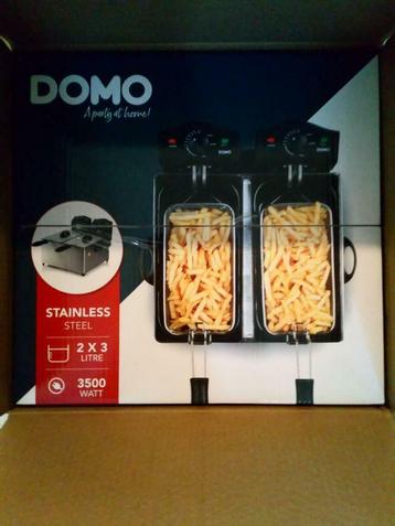 DOMO - Double friteuse **NEUVE**, 4 litres ou plus, Enlèvement ou Envoi, Neuf, Friteuse duo