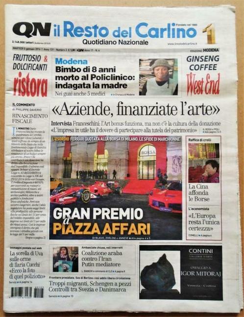 Ferrari - 'il Resto del Carlino' - 5 januari 2016, Auto diversen, Overige Auto diversen, Ophalen of Verzenden