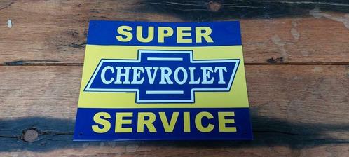 Metalen reclamebord Chevrolet Super Service, Verzamelen, Retro, Huis en Inrichting, Verzenden