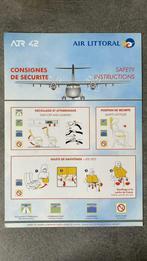 Safety cards Air Littoral ATR 42 / CRJ / Fokker 70, Verzamelen, Luchtvaart en Vliegtuigspotten, Overige typen, Gebruikt, Ophalen of Verzenden