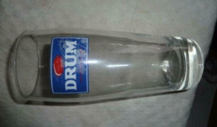 #B bier glas DRUM " Tabak - Douwe Egberts ", Verzamelen, Glas en Drinkglazen, Gebruikt, Bierglas, Ophalen of Verzenden