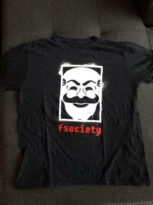 T-shirt Mr. Robot fsociety Large, Kleding | Heren, T-shirts, Zo goed als nieuw, Maat 52/54 (L), Zwart, Ophalen of Verzenden