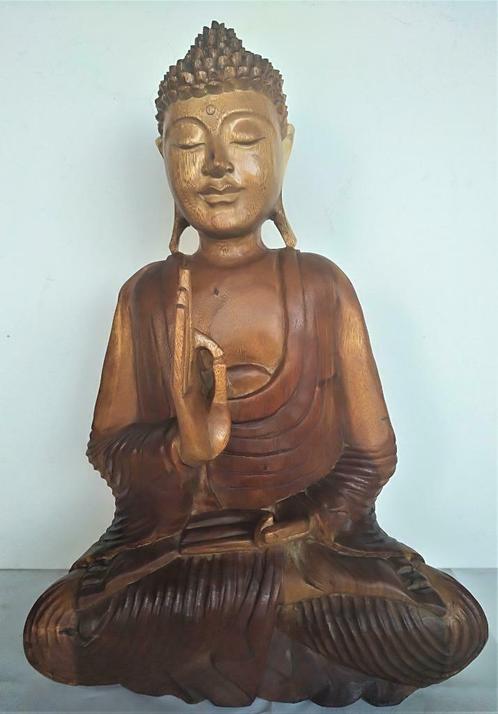 Suar houten bouddha beelden uit Bali-indonesie, Antiquités & Art, Curiosités & Brocante, Enlèvement ou Envoi