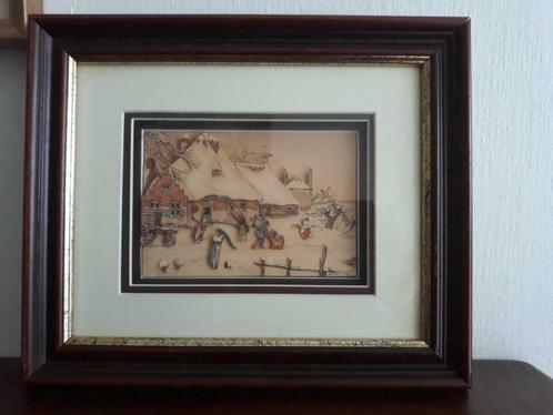 Schilderij van Anton Pieck    3D  " Winter ", Antiek en Kunst, Kunst | Schilderijen | Klassiek, Ophalen of Verzenden