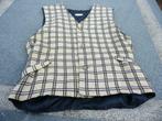 écru-donkerblauwe geruite gilet (164) linnen/viscose, Kinderen en Baby's, Ophalen of Verzenden, Zo goed als nieuw, Jongen