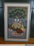 Mooi ingelijste, originele Indische schilderij, Antiek en Kunst