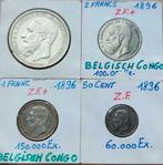 Reeks 5, 2, 1 Francs + 50 Cent 1896 Belgisch Congo
